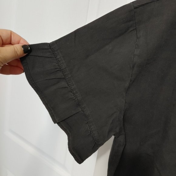 Good threads black blouse ruffle sleeve xl - Picture 3 of 6